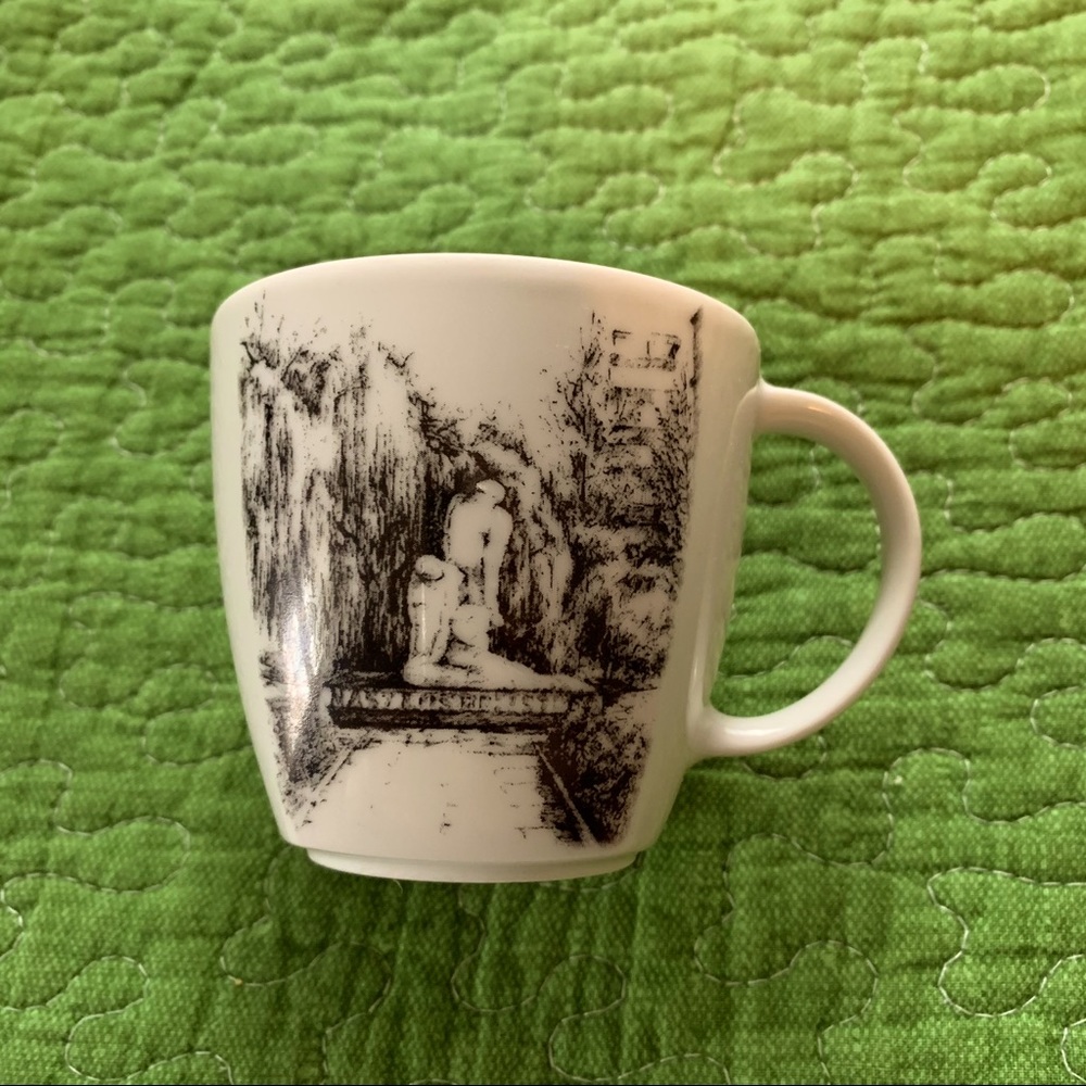 Espresso cup black/white art sculpt garden Poland mug